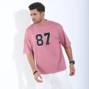 87 Tailor  Drop Shoulder T-Shirt - Pink