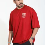 Work Hard Drop T-Shirt - Dark Red