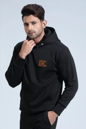 Stay In Slow Motion Hoodie – Black