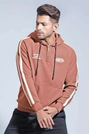 New Half Zipper Youth Hoodie — Salmon