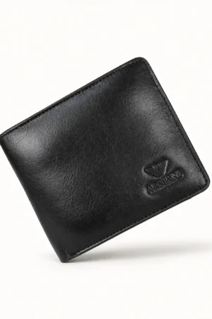 Armani Genuine Leather Wallet— Black