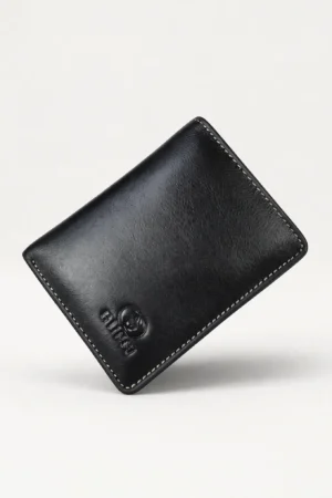 Genuine Leather Bifold Wallet – Black