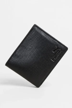 Genuine Leather Bifold Wallet — Black
