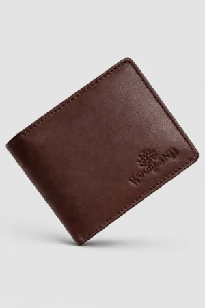 Woodland Bifold Leather Wallet — Dark Brown