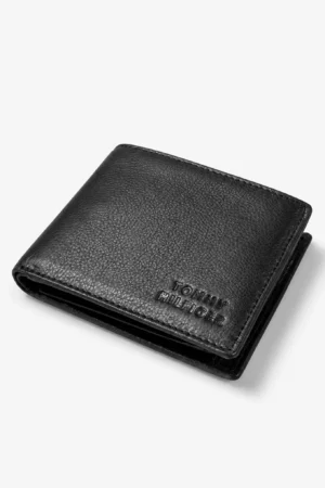 Tommy Hilfiger Bifold Leather Wallet — Black