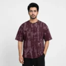 Thunder Light Drop ‍Shoulder T-Shirt - Wine