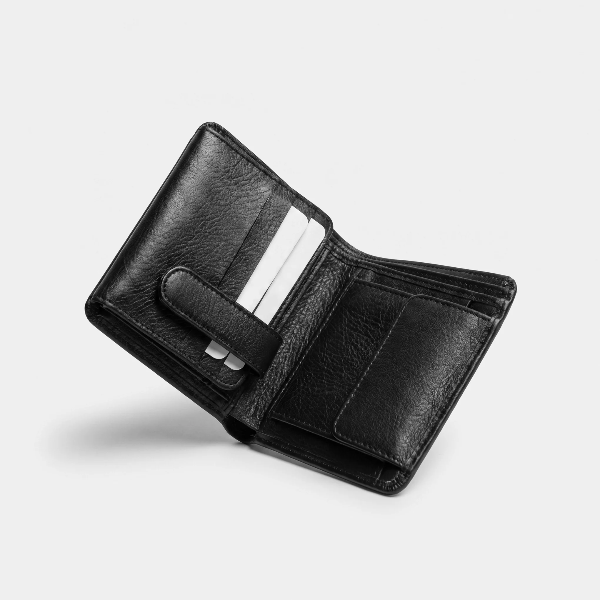 Bifold Genuine Leather Wallet – Black - Image 2