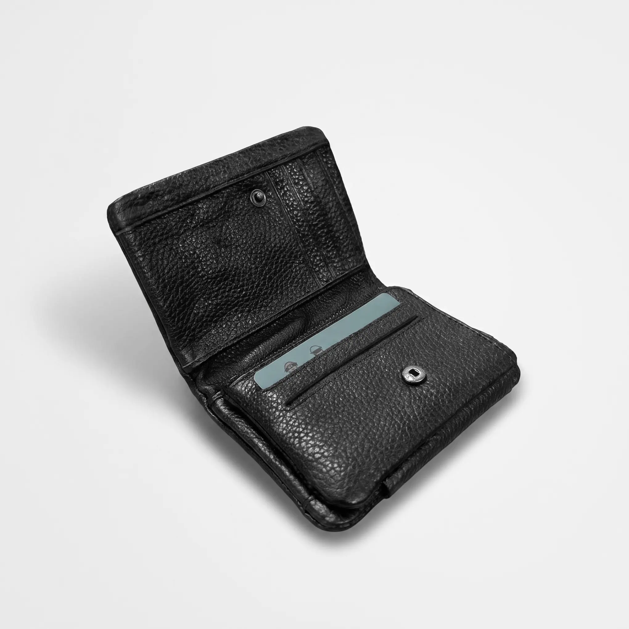 Bifold Genuine Leather Wallet-Black - Image 4