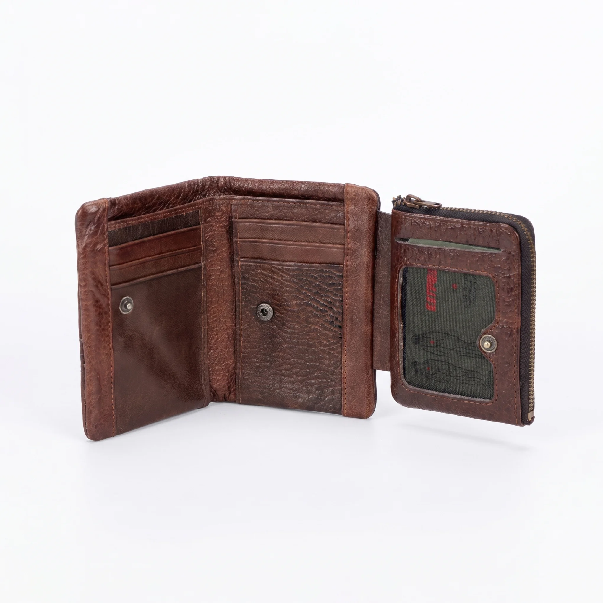 Bifold Genuine Leather Wallet-Brow - Image 3
