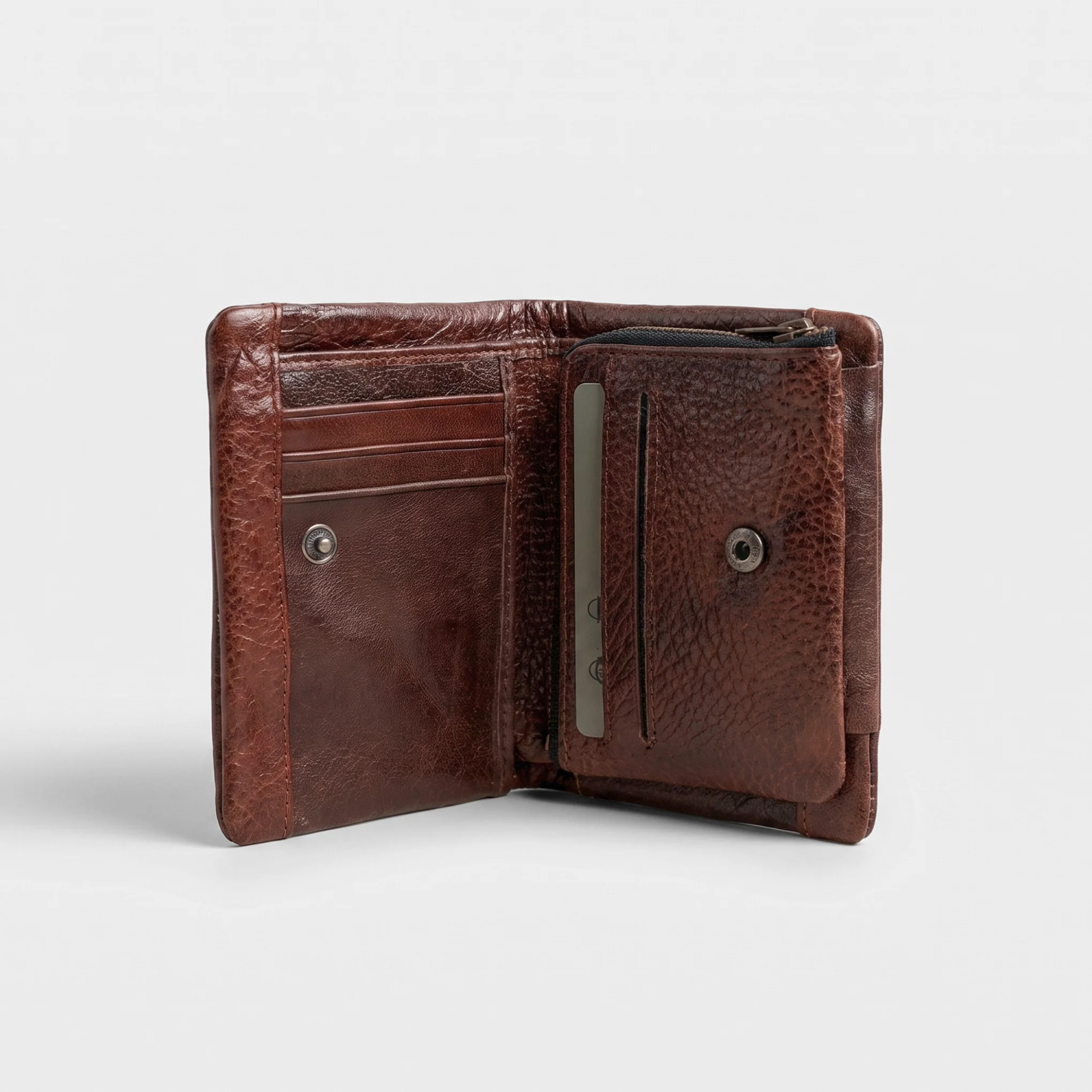 Bifold Genuine Leather Wallet-Brow - Image 4