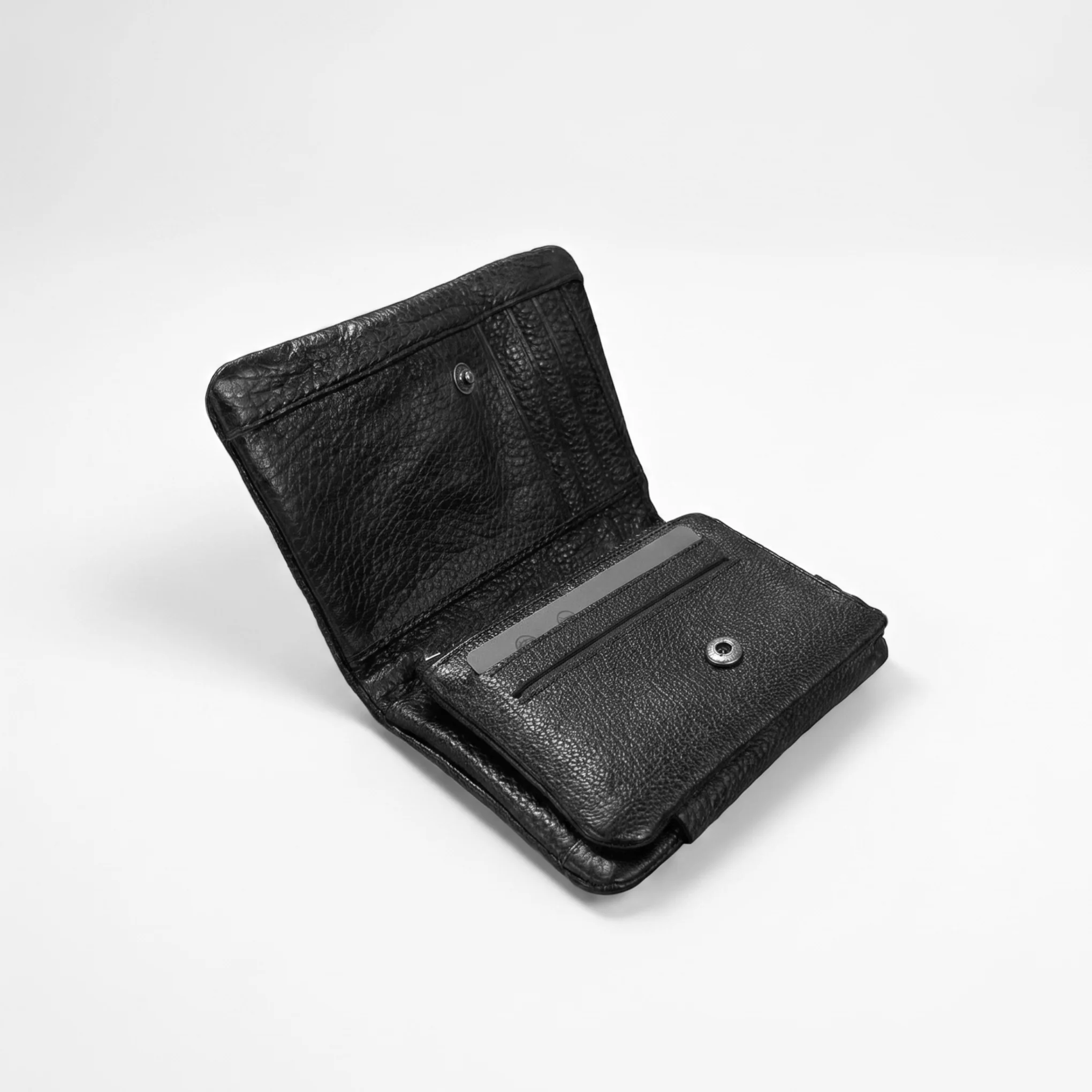 Bifold Genuine Leather Wallet-Black - Image 4