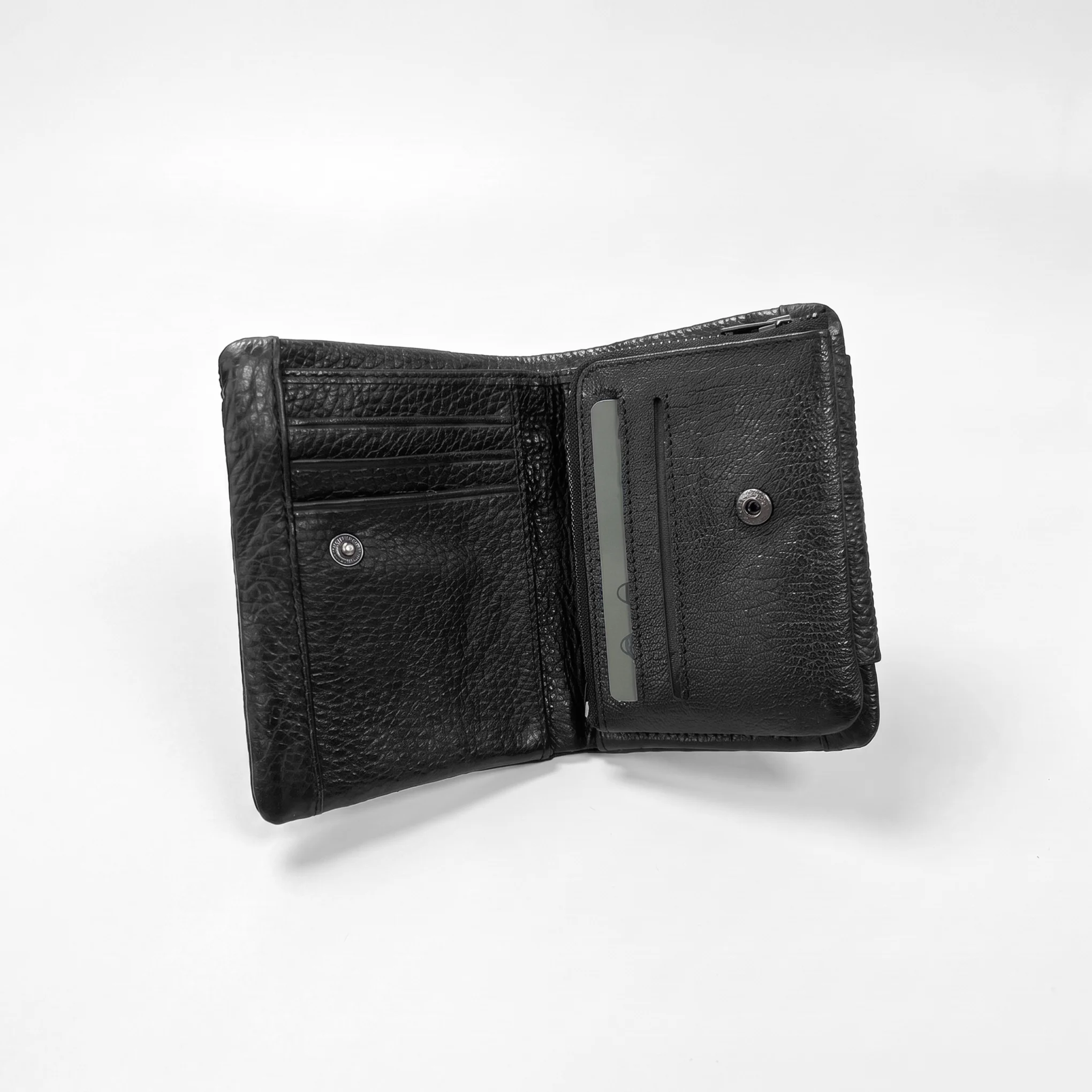 Bifold Genuine Leather Wallet-Black - Image 5