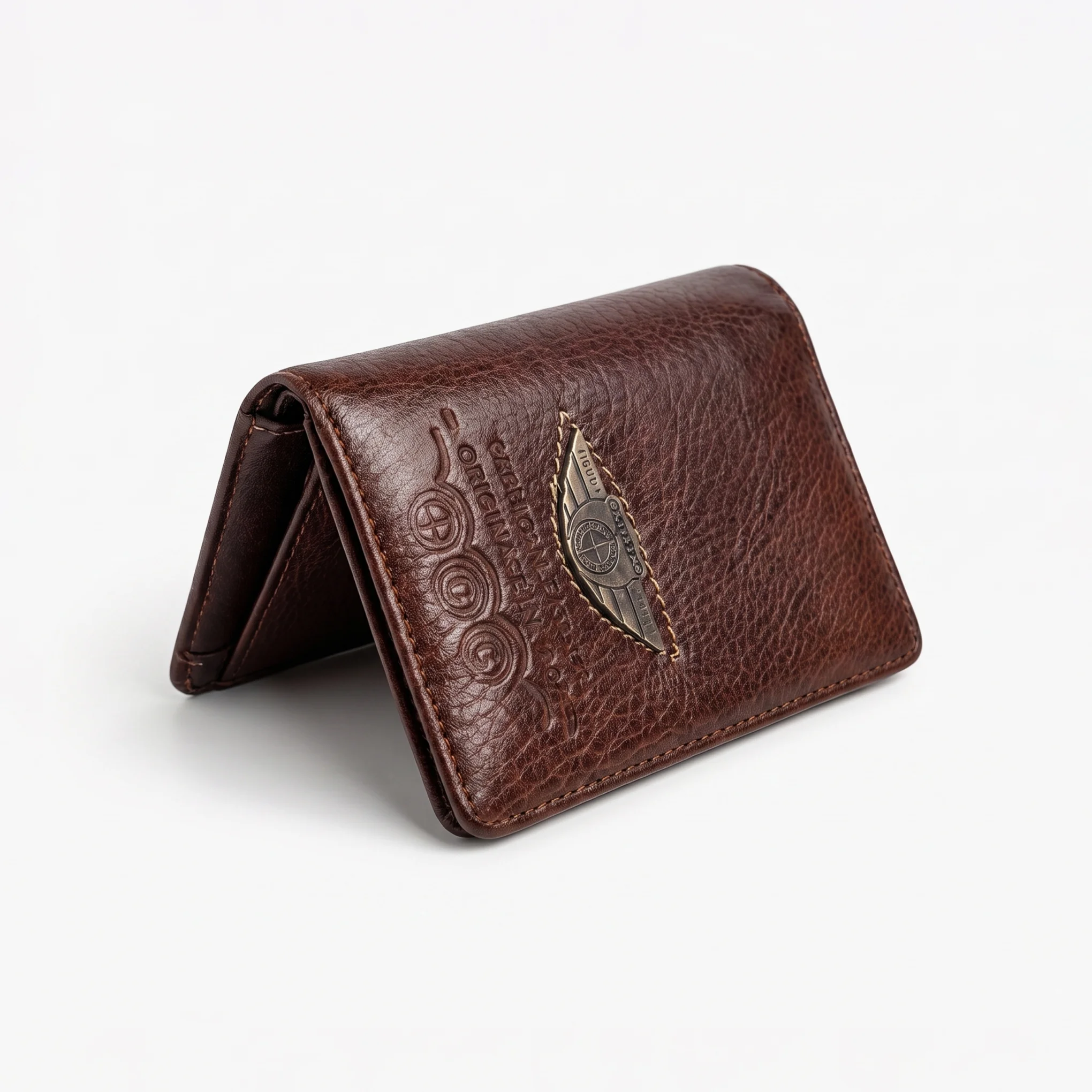 Bifold Genuine Leather Wallet-Brown - Image 3