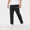 Herringbone Textured Joggers For Men - Black