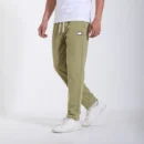 Herringbone Textured Joggers For Men - Green Olive