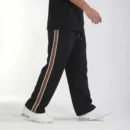Side Stripe Baggy Joggers - Black
