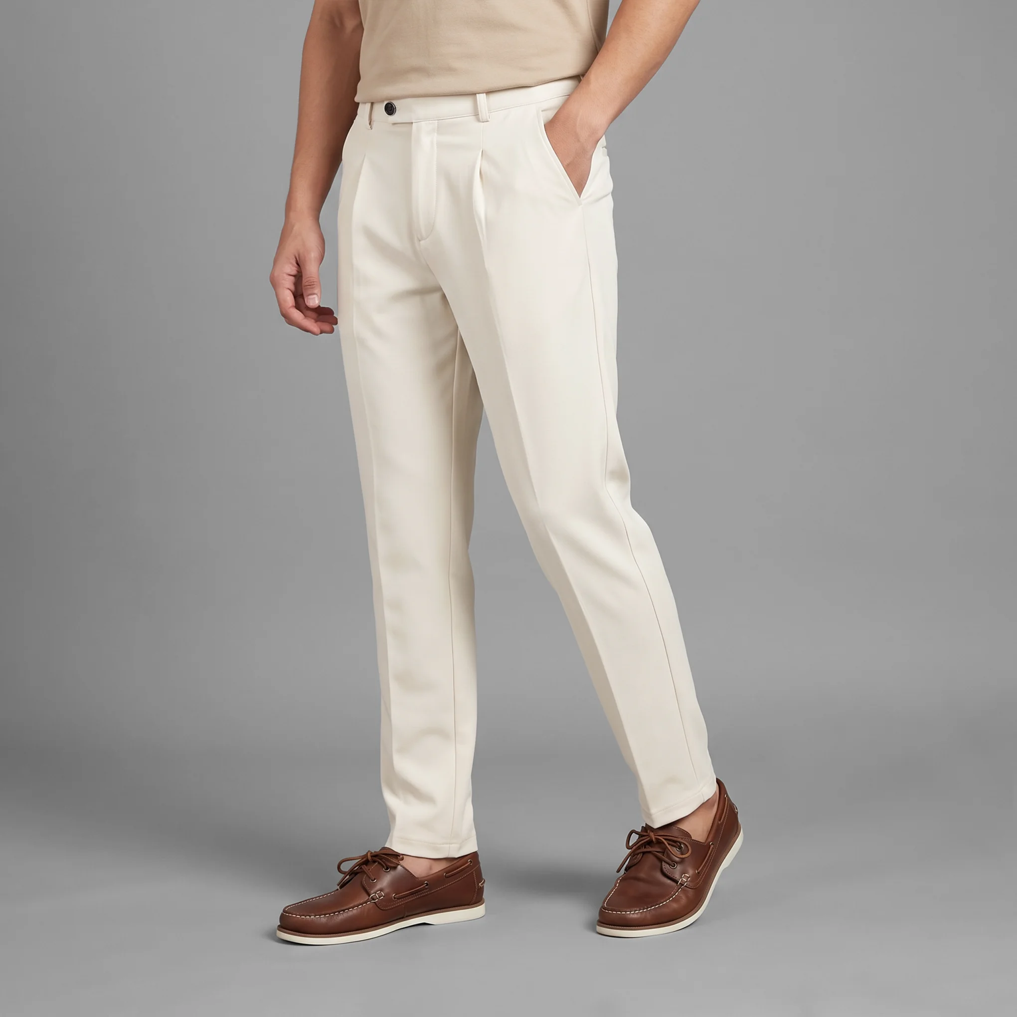 Cream Formal Pants