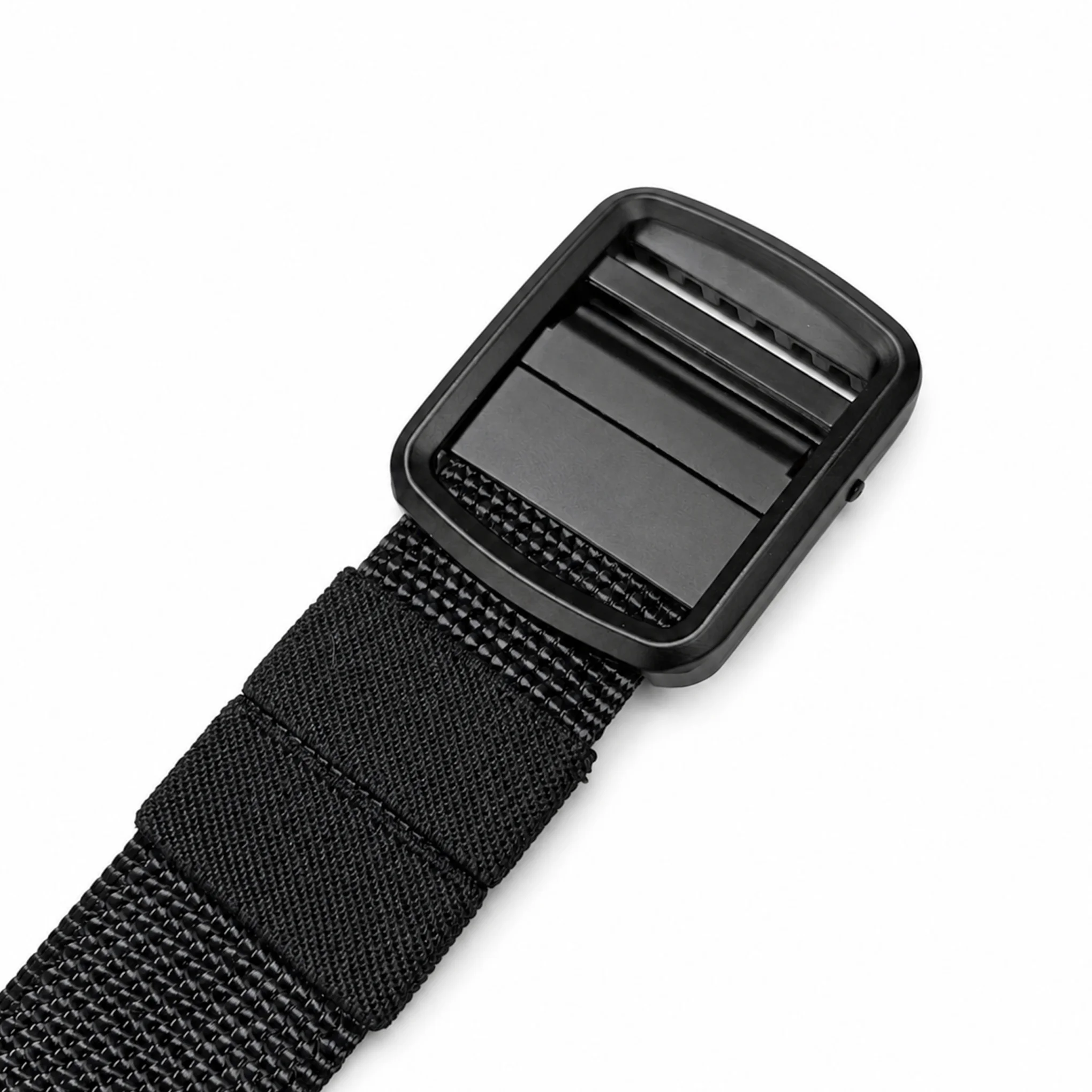Reversible Woven Nylon Webbing Belt – Black - Image 3