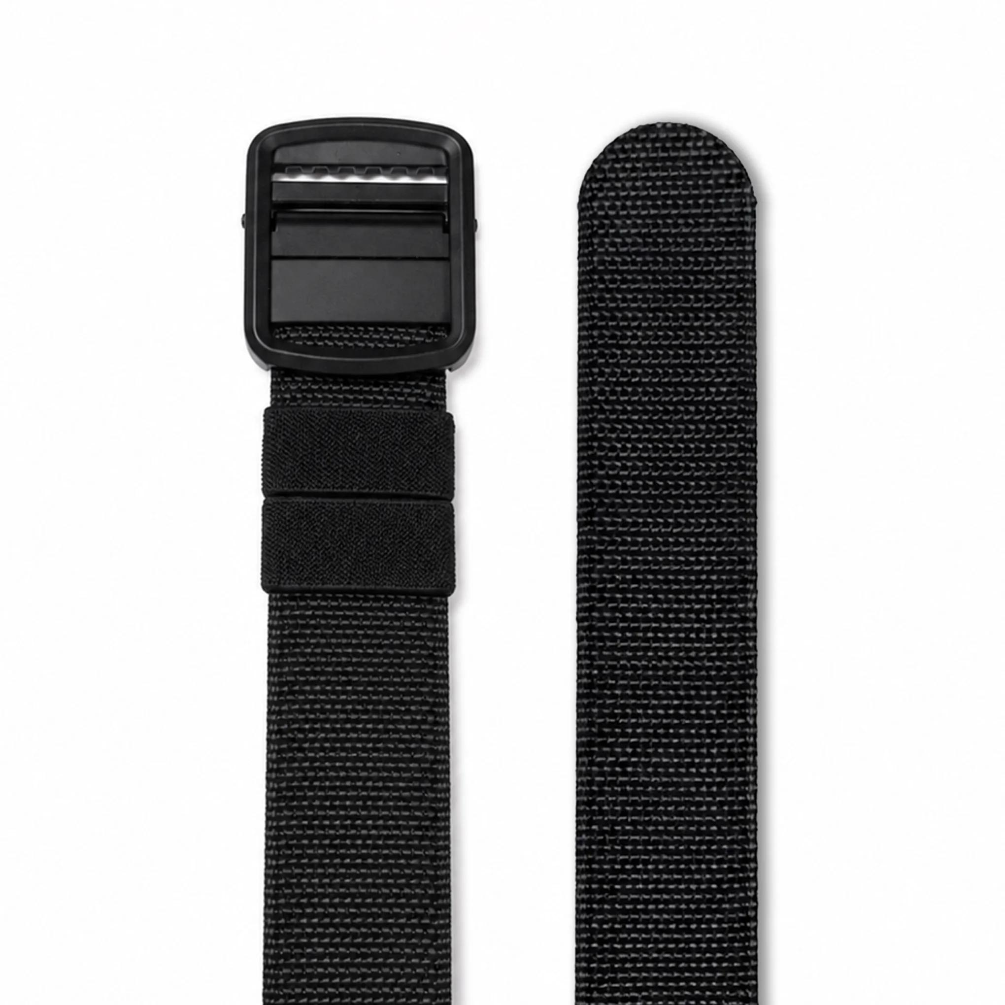 Reversible Woven Nylon Webbing Belt – Black - Image 2