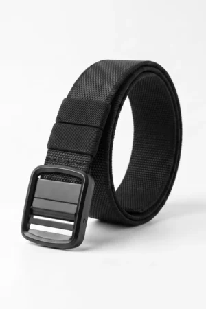 Reversible Woven Nylon Webbing Belt  – Black