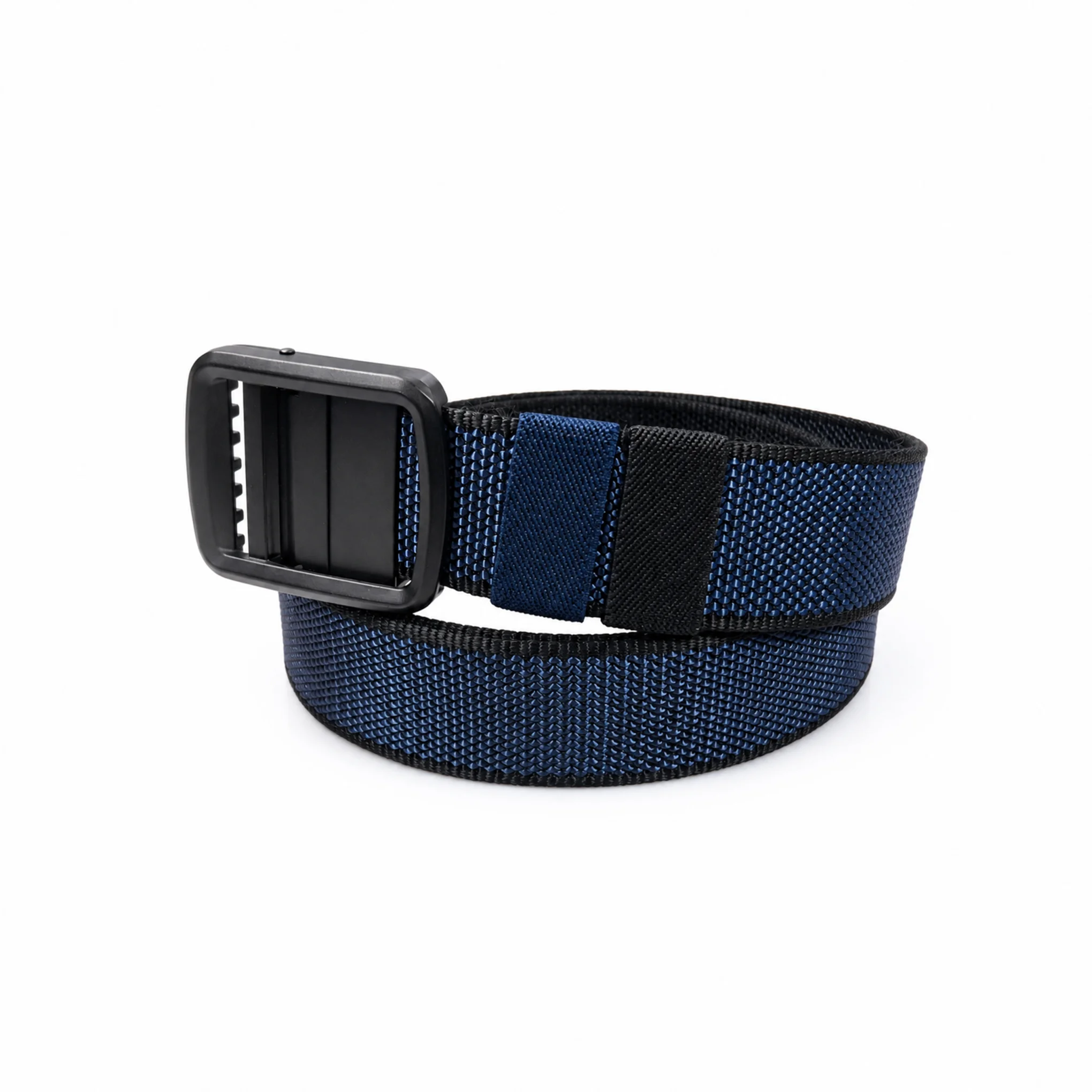 Reversible Woven Nylon Webbing Belt – Blue & Black - Image 4