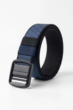 Reversible Woven Nylon Webbing Belt – Blue & Black
