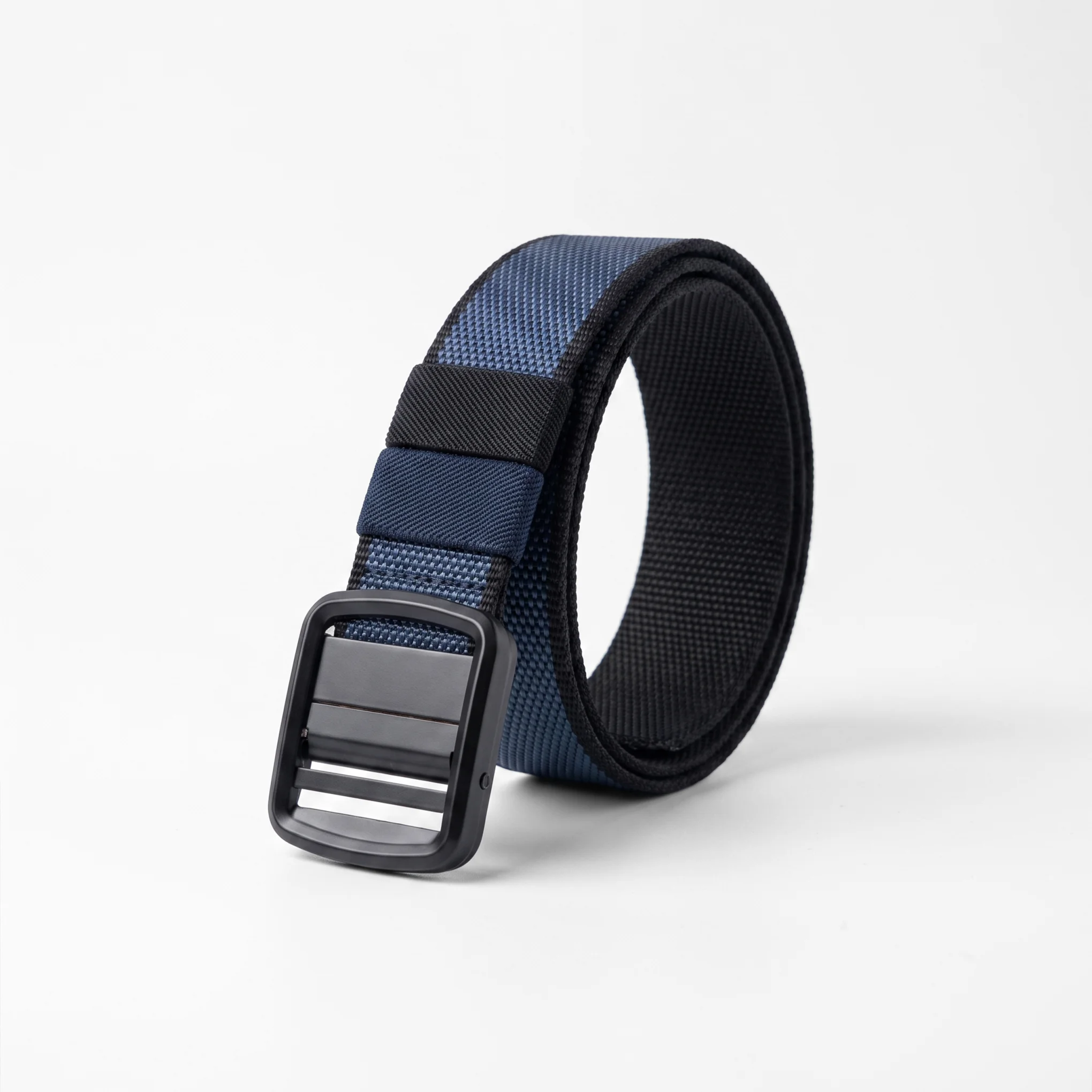 Reversible Woven Nylon Webbing Belt – Blue & Black