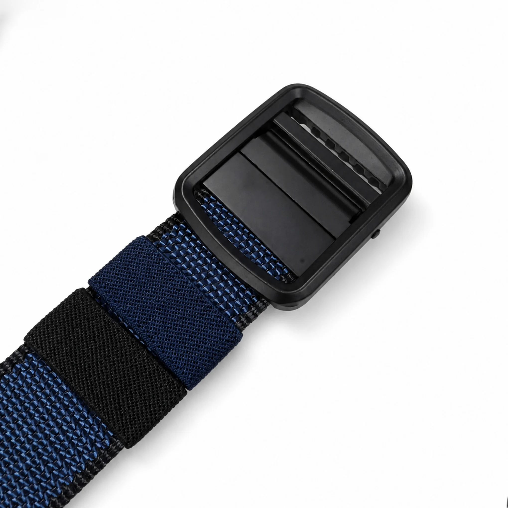 Reversible Woven Nylon Webbing Belt – Blue & Black - Image 6
