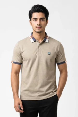Men's Striped Collar Polo Shirt