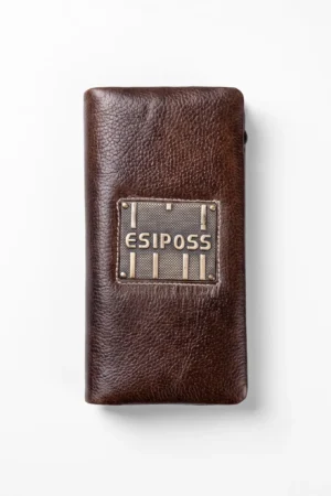 Genuine Leather Long Wallet — Tan Brown