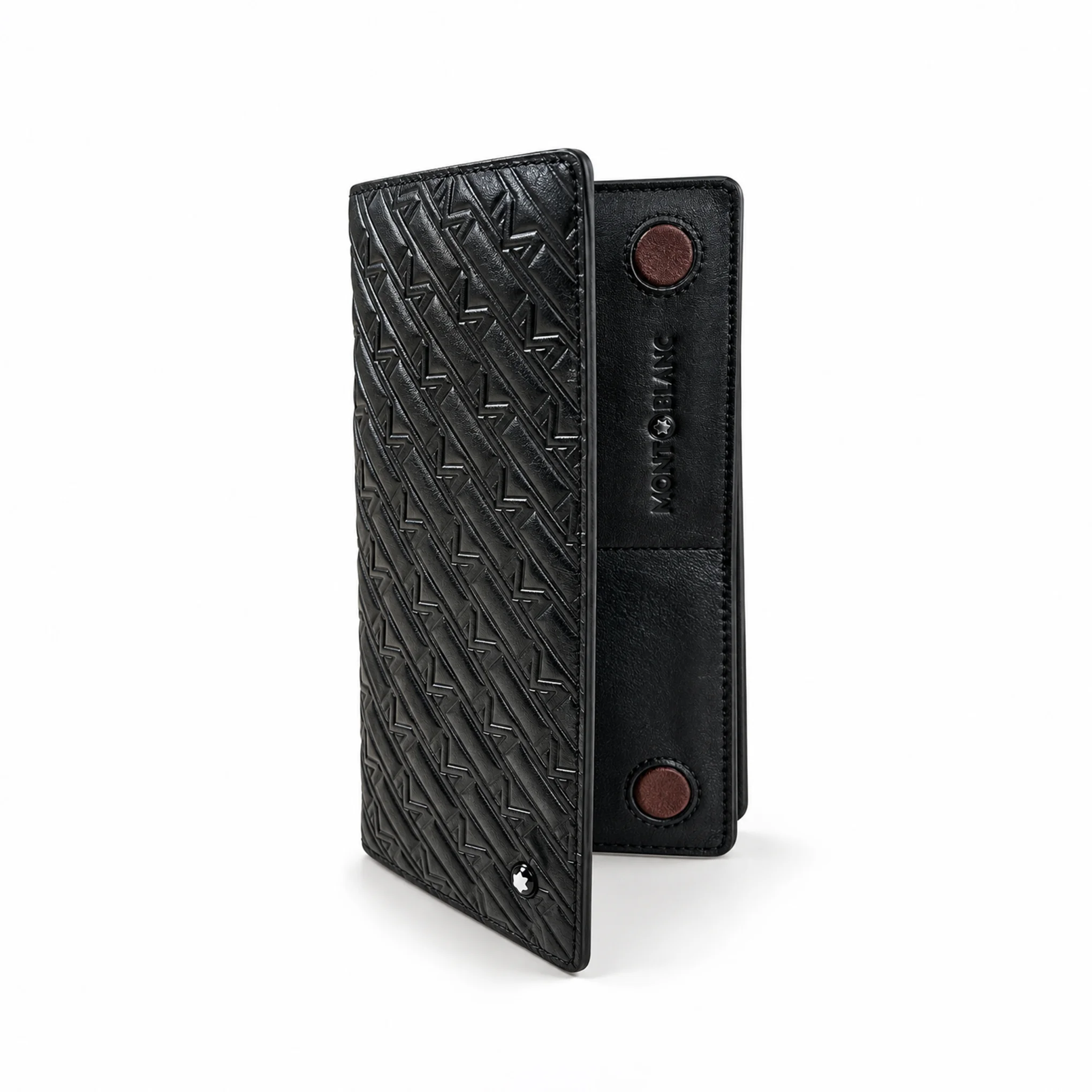 Embossed Leather Long Wallet — Classic Black - Image 3