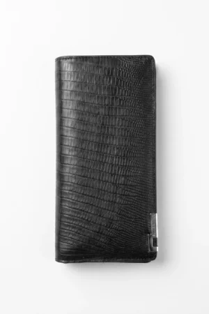 Premium Genuine Leather Long Wallet — Black