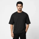 Thorn Embroidery Drop Shoulder T-Shirt - Black
