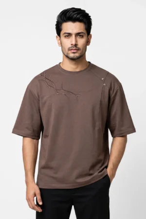 Thorn Embroidery Drop Shoulder T-Shirt