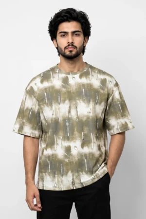 Abstract Print Drop Shoulder T-Shirt