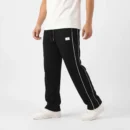 Men's Side Piping Baggy Joggers - Black