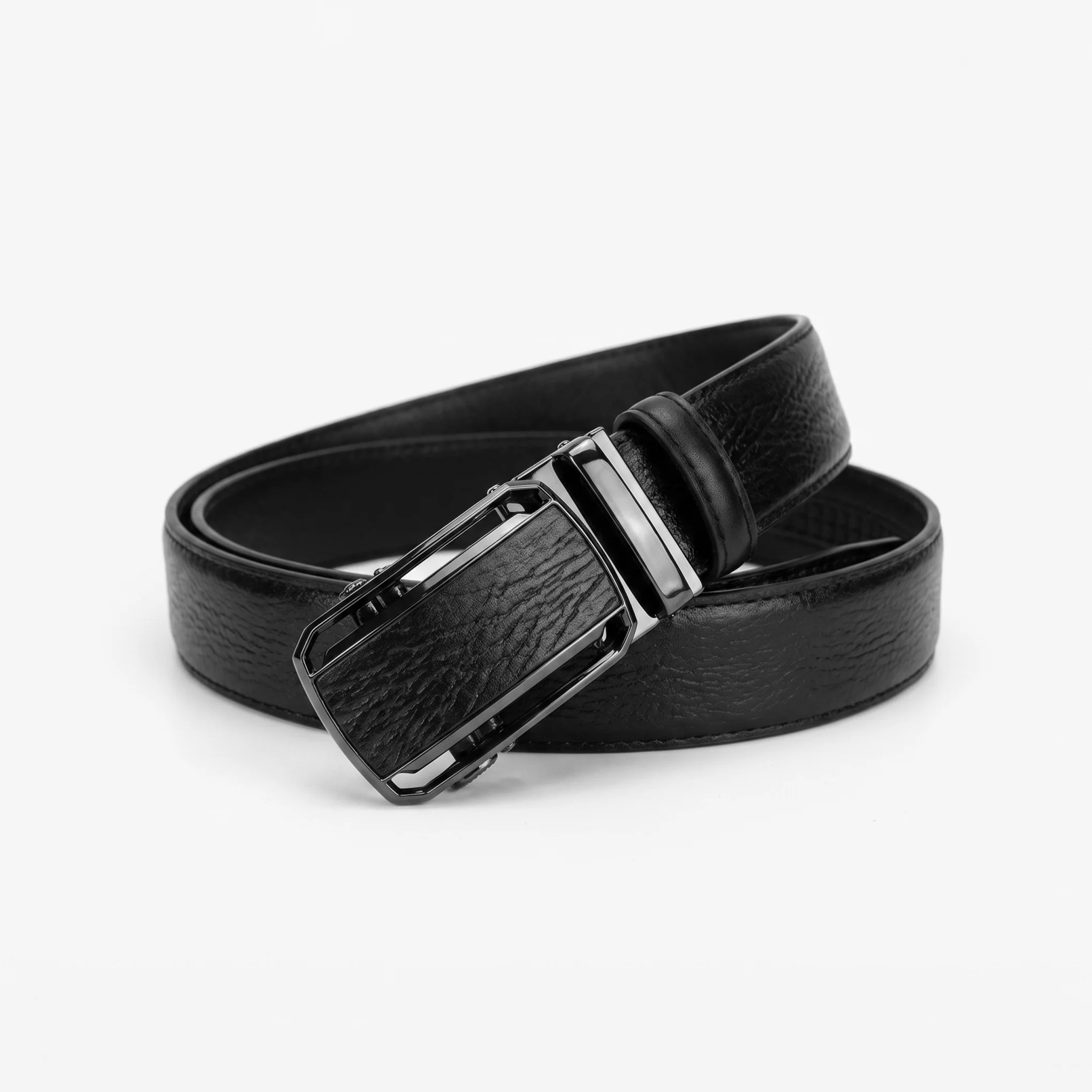 Premium Textured Leather Ratchet Belt – Black - Image 5
