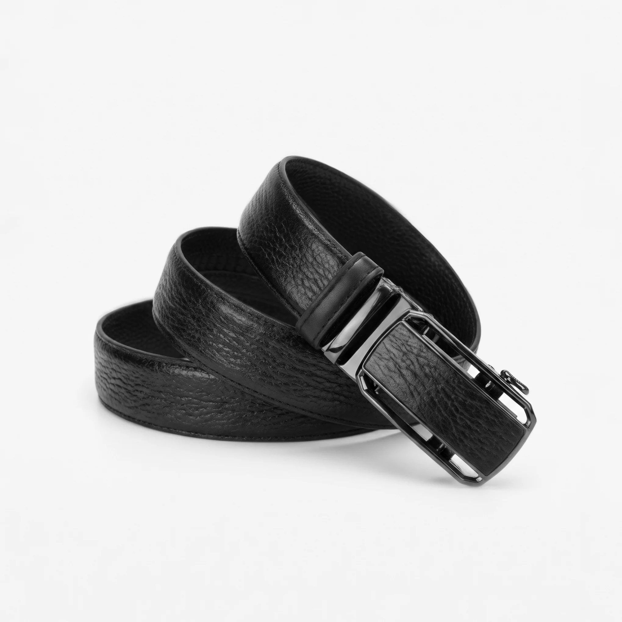 Premium Textured Leather Ratchet Belt – Black - Image 4
