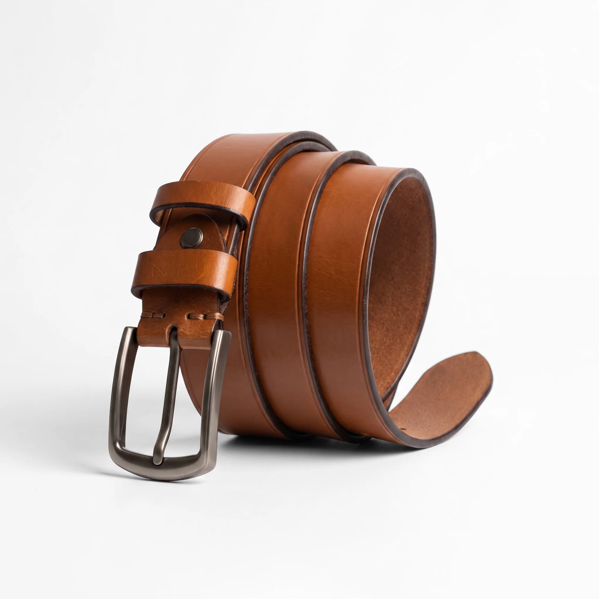 Classic Pin-Buckle Leather Belt – Tan Brown - Image 3