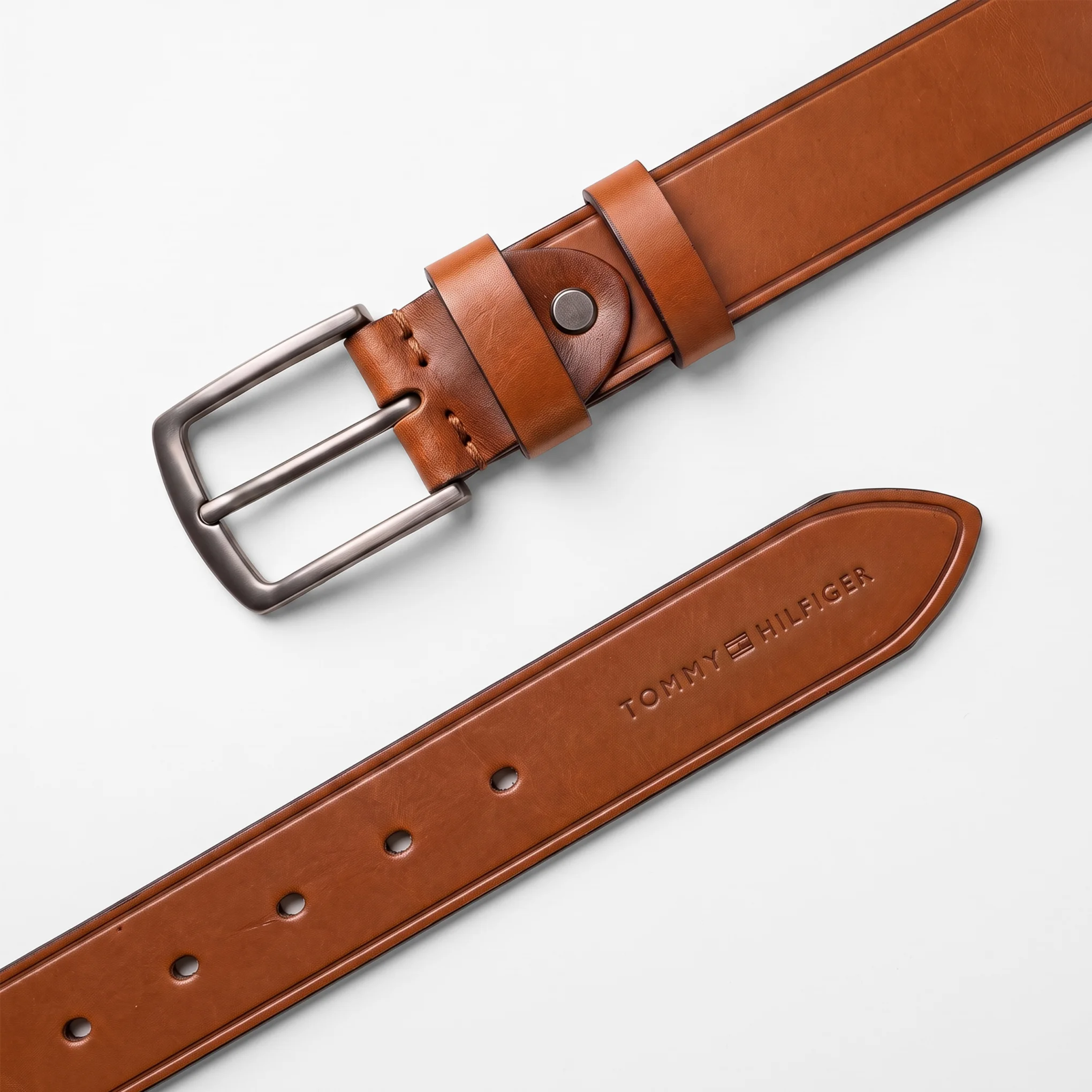 Classic Pin-Buckle Leather Belt – Tan Brown - Image 2
