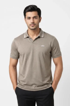 V.Neck Rib Collar Polo Shirt