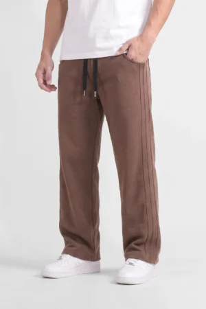 Side-Stripe Baggy Fleece Joggers — Comfort Meets Clean Style