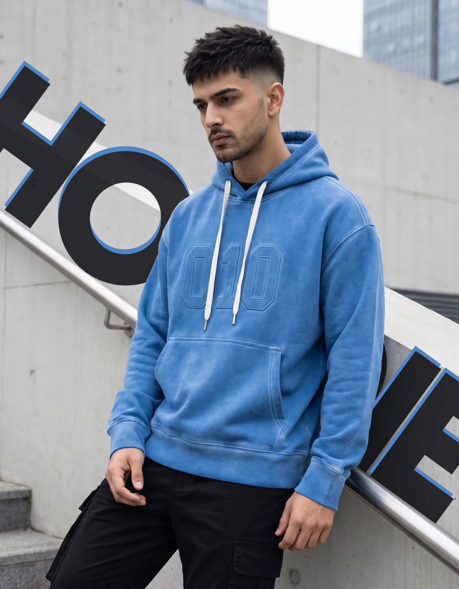 Drop shoulder hoodie