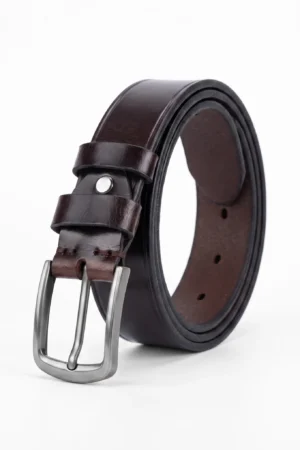 Premium Genuine Leather Belt – Coffee Tan
