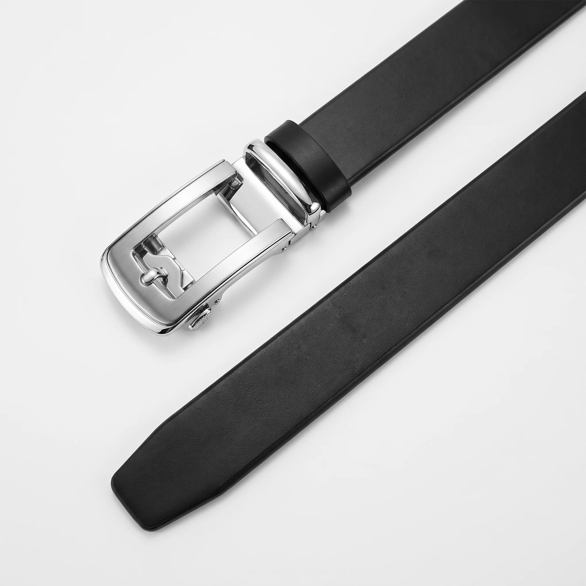 Men's Genuine Leather Automatic Buckle Belt — Classic Black - Image 4