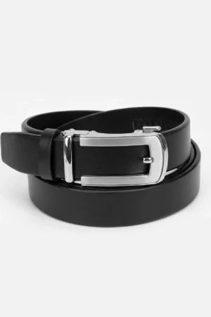 Men's Genuine Leather Automatic Buckle Belt — Classic Black