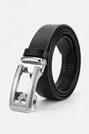 Men's Genuine Leather Automatic Buckle Belt — Classic Black