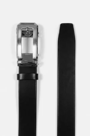 Men's Genuine Leather Automatic Buckle Belt — Classic Black