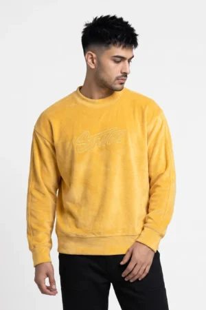STWD. Velour Oversized Sweatshirt — Yellow